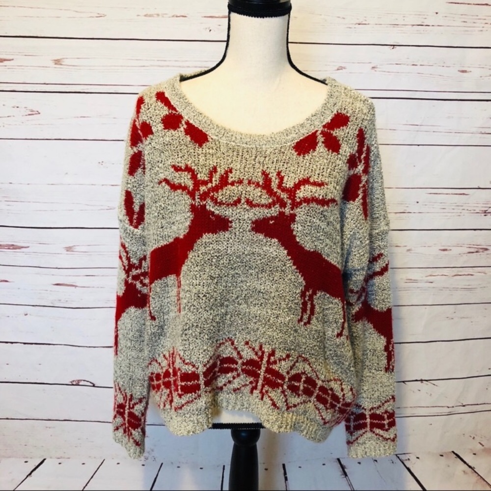 Oversized reindeer isle sweater